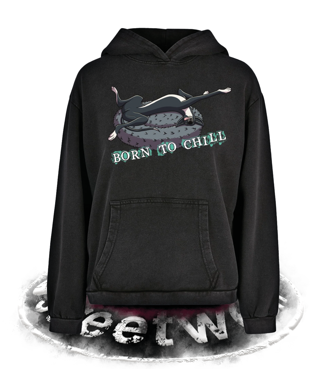 BORN TO CHILL LADIES ACID WASHED HOODIE