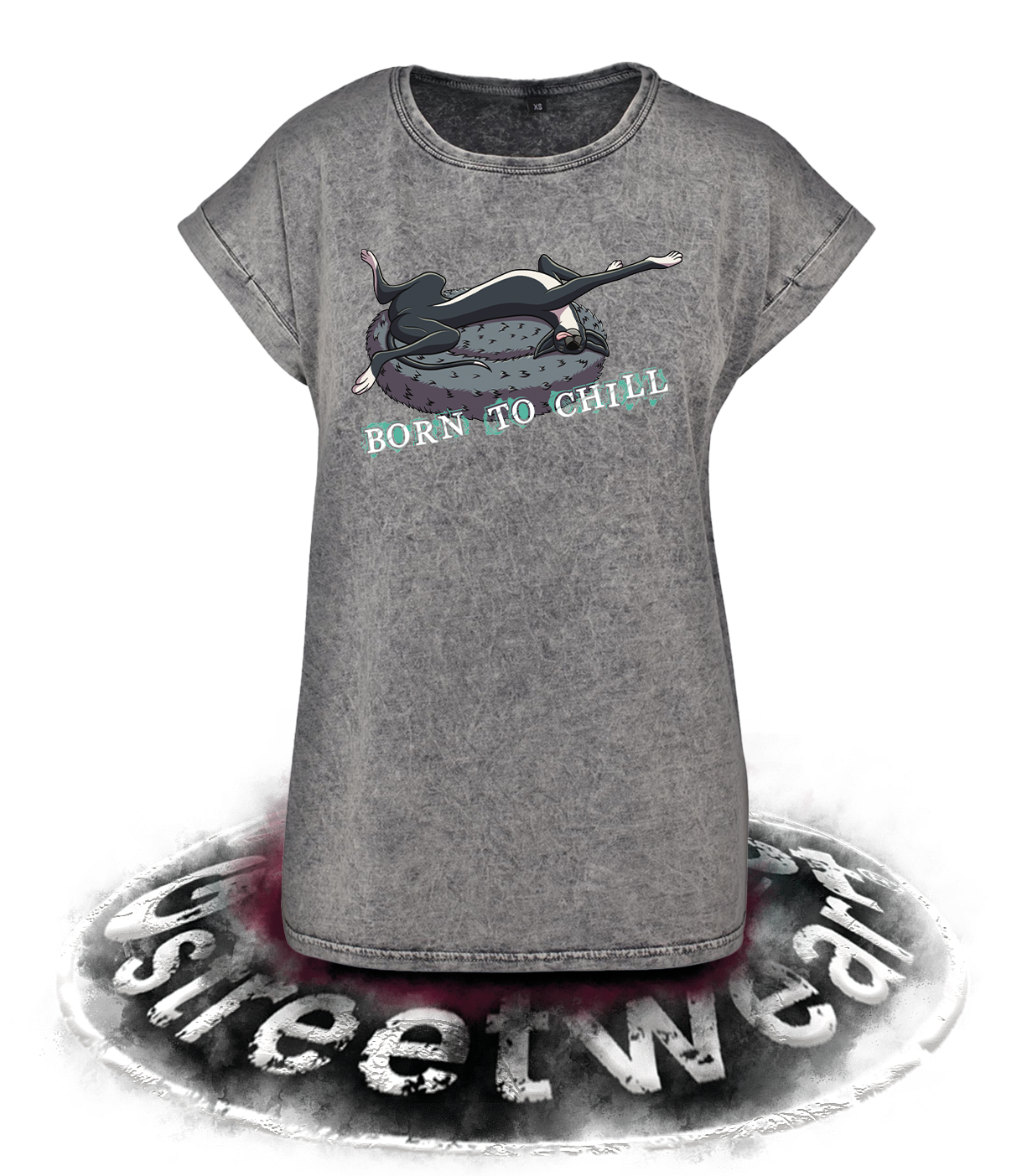 BORN TO CHILL LADIES ACID WASHED SHIRT