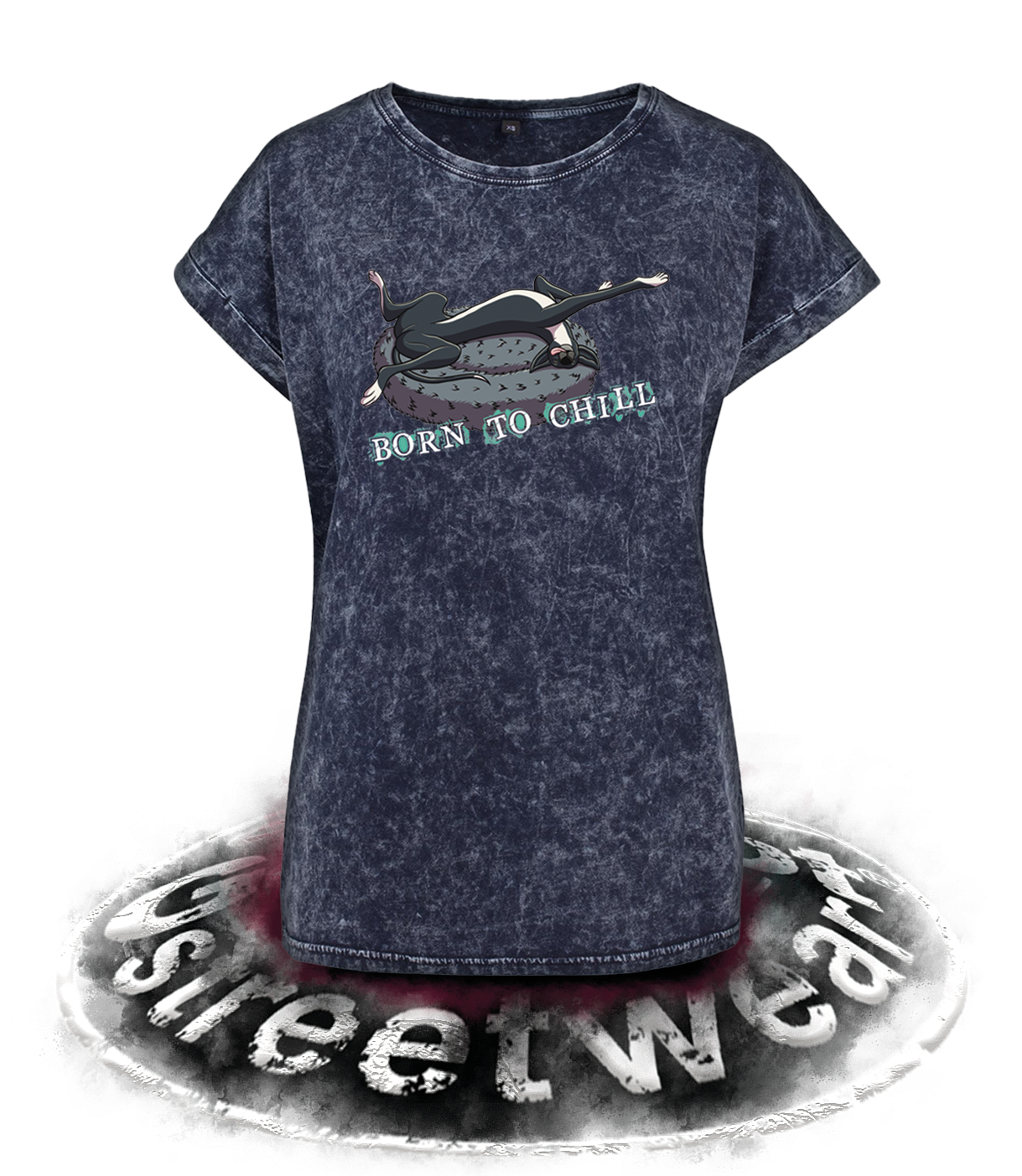 BORN TO CHILL LADIES ACID WASHED SHIRT